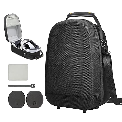 Mytrix Carrying Case Compatible with Oculus/Meta Quest 2, 3 and PlayStation VR2, Black Portable Hard Shell Case for VR Headset, Sense Controllers