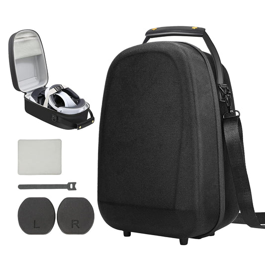 Mytrix Carrying Case Compatible with Oculus/Meta Quest 2, 3 and PlayStation VR2, Black Portable Hard Shell Case for VR Headset, Sense Controllers