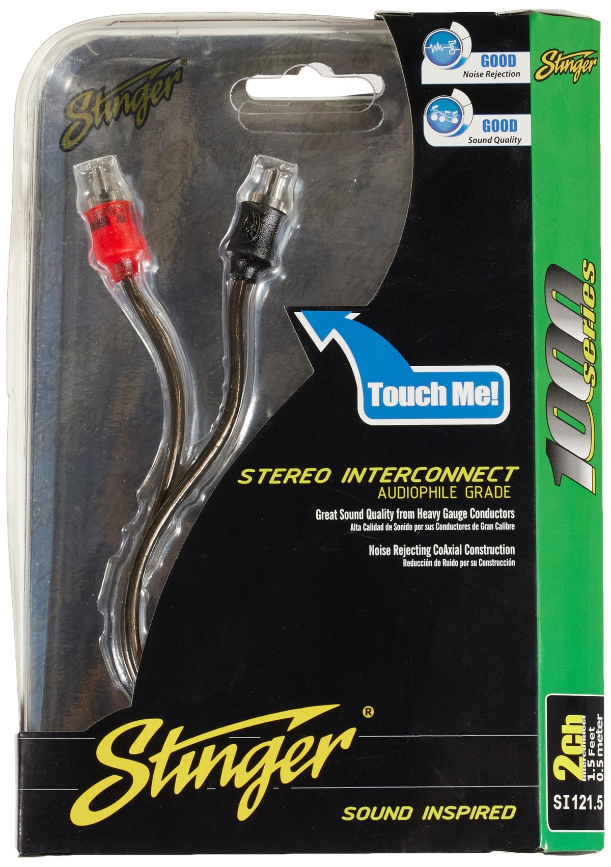 Stinger SI121.5 1.5Ft 1000 Series 2-Channel Audiophile Grade RCA Stereo Interconnect Cable