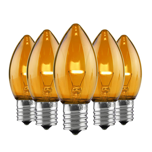 Holiday Lighting Outlet Set of 25 C9 LED Christmas Lights | Orange Filament Bulbs for Indoor & Outdoor Use | Traditional Holiday Lighting