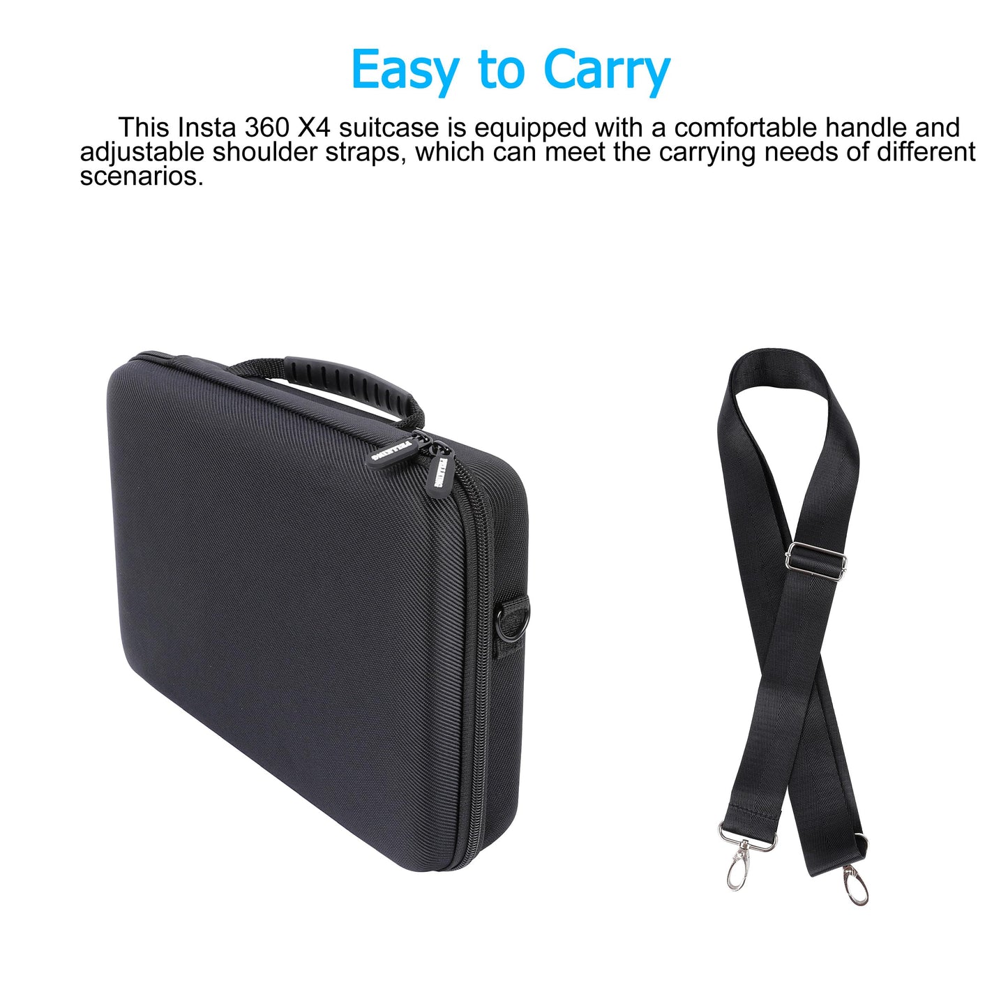 PellKing Case for Insta360 X5 X4 Camera - Large Hard Shell with EVA Liner Bag Compatible for Insta 360 Bullet Time Handle/Selfie stick and other
