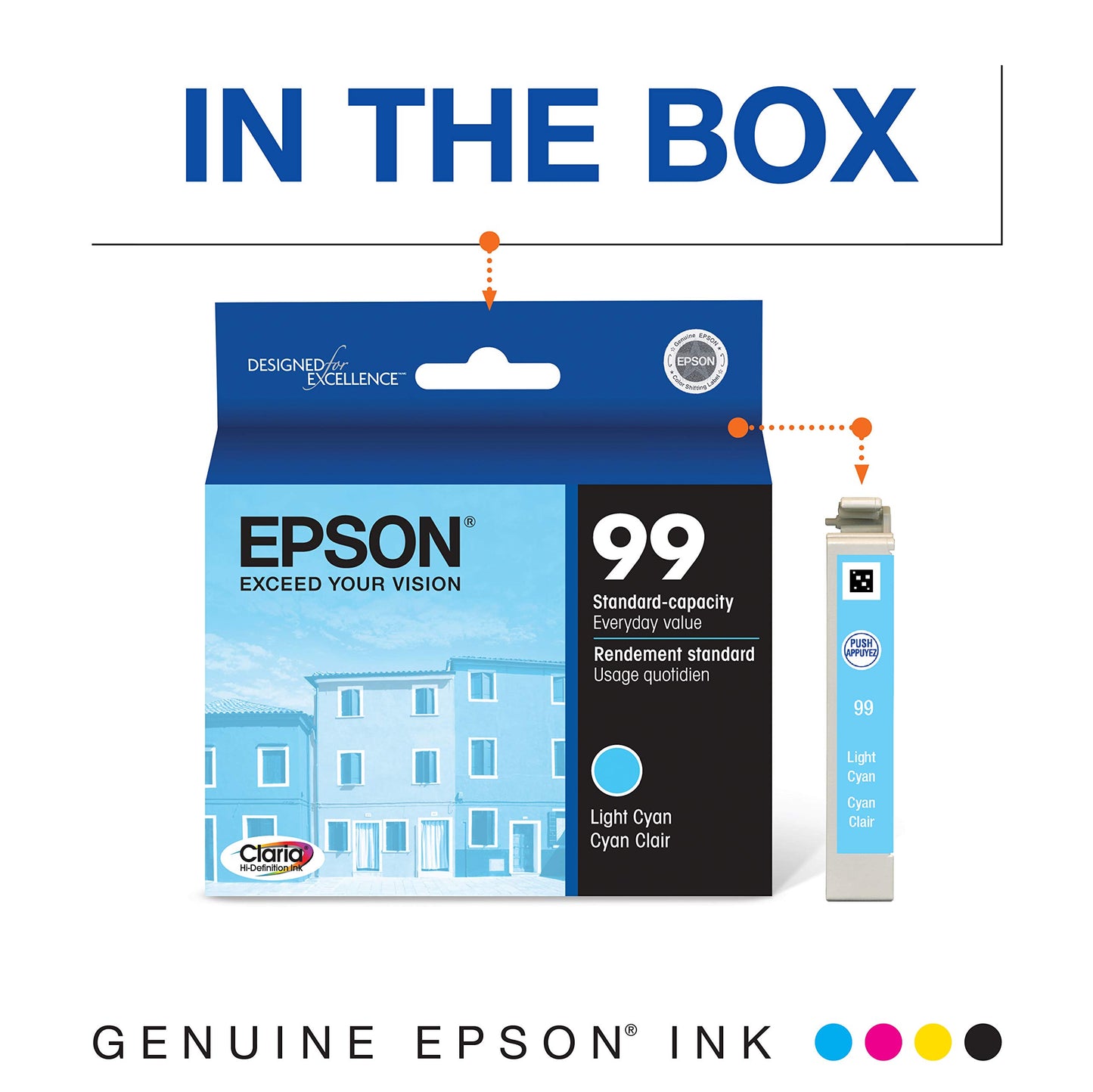 Epson Claria Hi-Definition 99 Standard-Capacity Inkjet Cartridge Light Cyan (T099520-S)