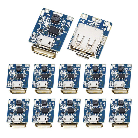 ALAMSCN 12PCS 5V 1A Boost Power Supply Module Lithium Battery Li-ion Charging Protection Board 134N3P DIY Charger LED Display USB and Micro Port