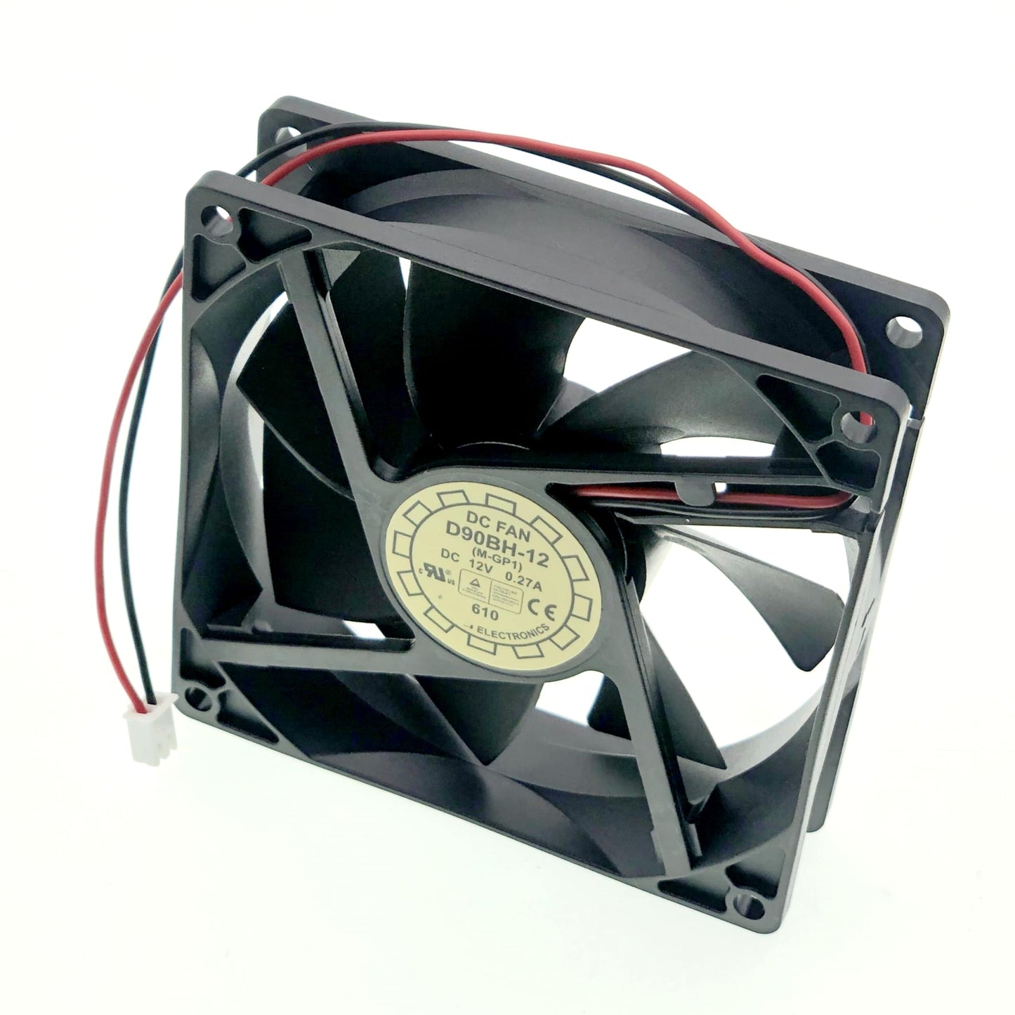 LEYEYDOJX for YATE Loon D90BH-12 Cooling Fan DC12V 0.27A Size:90X90X25MM 3600RPM 55.68CFM 2-Wire Workstation Cooling Fan.