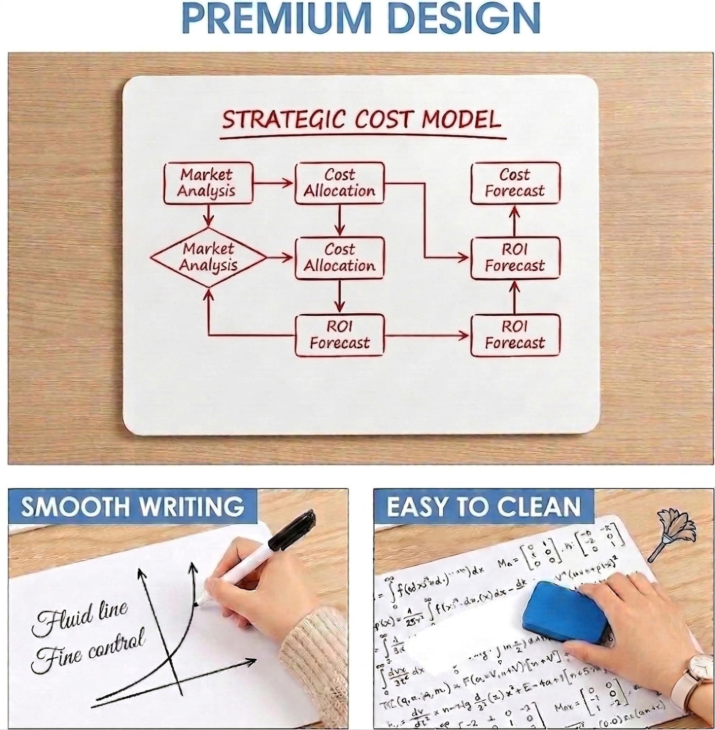 Small White Board 9X12 Dry Erase Mini Lapboard 2 PK Double Sided for Kids