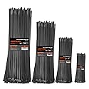 Zip Ties Assorted Size,8+12+14+18 Inch Double Sided Toothed,100 LBS Tensile Strength Heavy Duty Cable Wire Ties With Self-Locking Adjustable More
