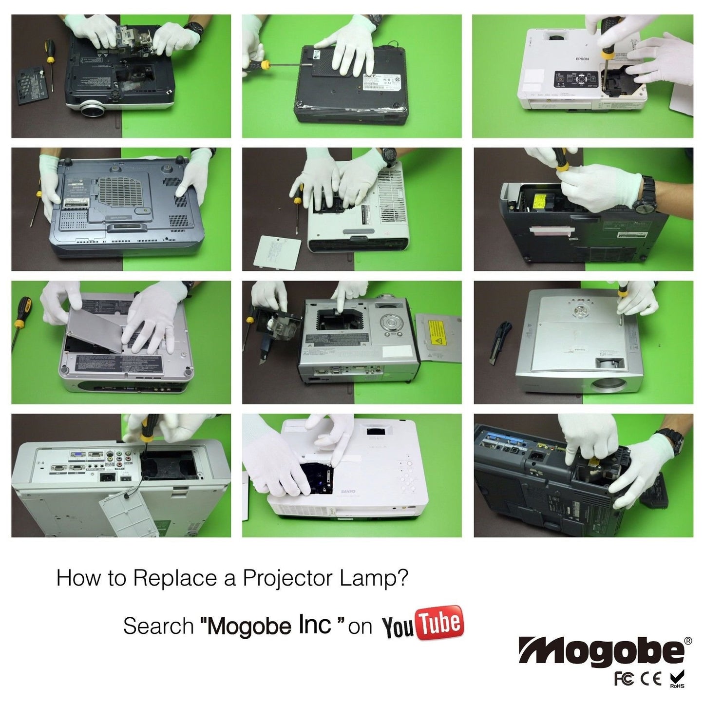 Mogobe for SP-LAMP-032 Compatible Projector Lamp with Housing for IN81 IN82 IN83 M82 X10 Projector