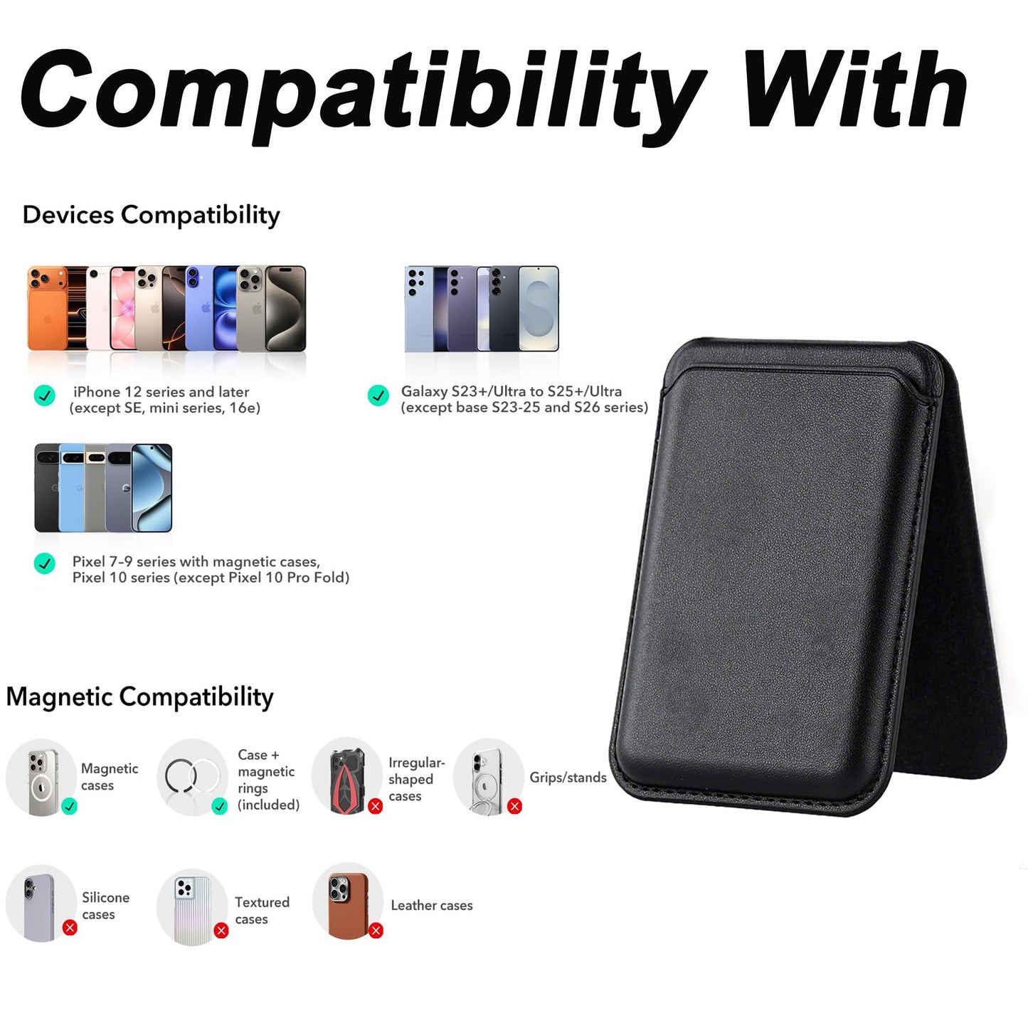 Hosann Century Magnetic Wallet Stand for MagSafe, Black