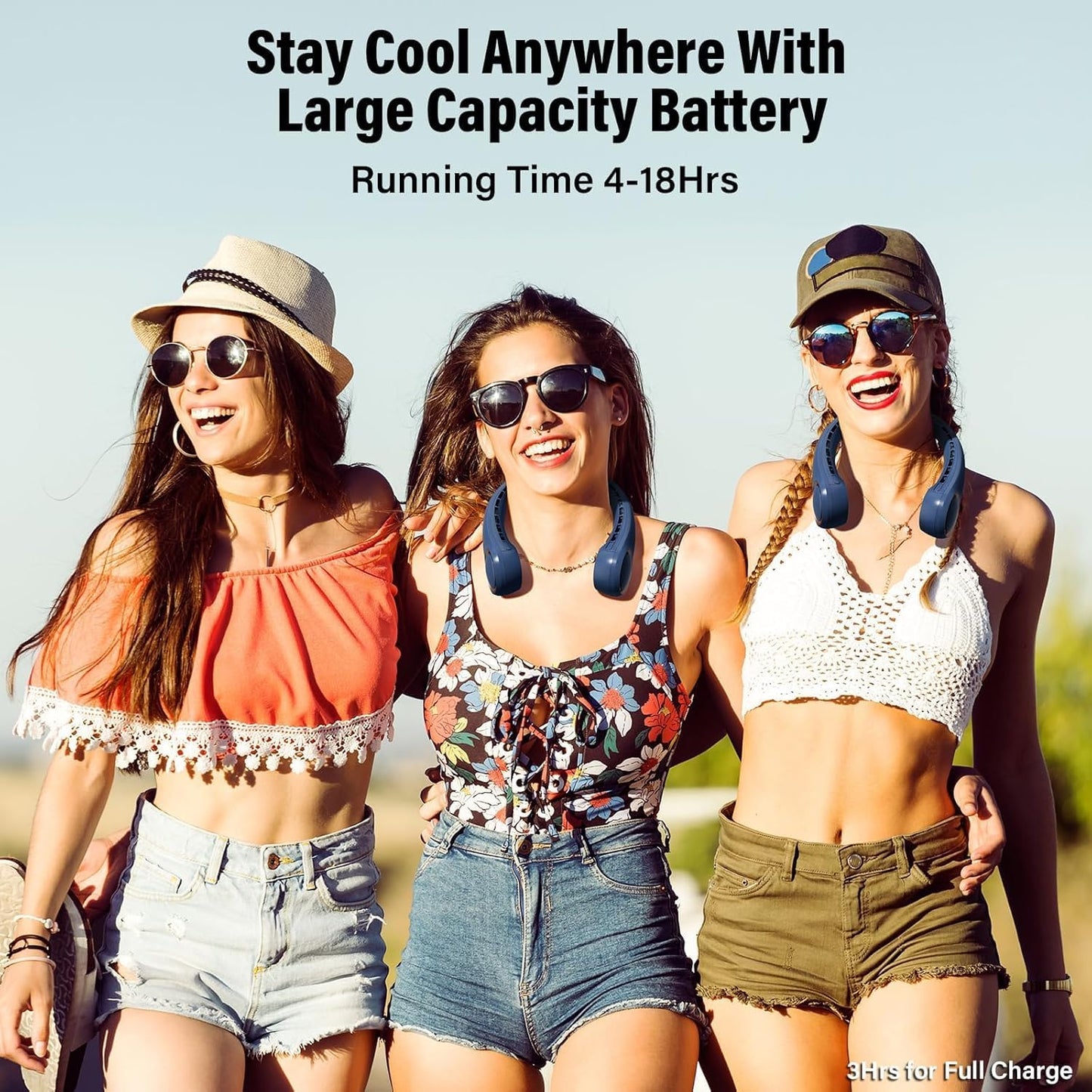 Neck Fan, USB Rechargeable Personal Fan,Hand Free Bladeless Portable Fans,4000 mAh, 3 Speeds,Large Air Faster softer 360° Cooling, Ultra Quiet,Gift