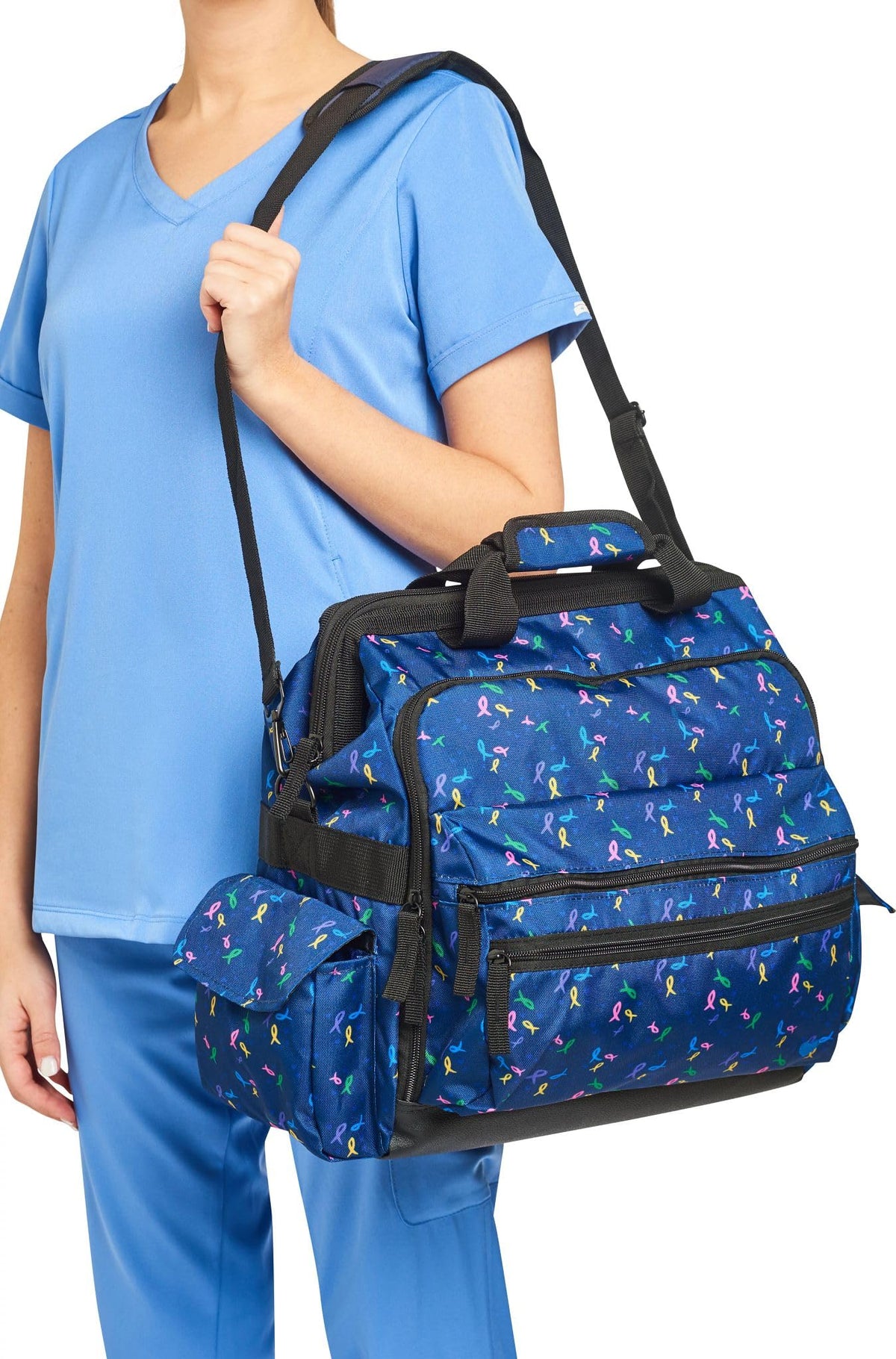 Nurse Mates Ultimate Nursing Bag | Multiple Compartments | Laptop Pocket | Durable Zippers | Ribbon Hearts