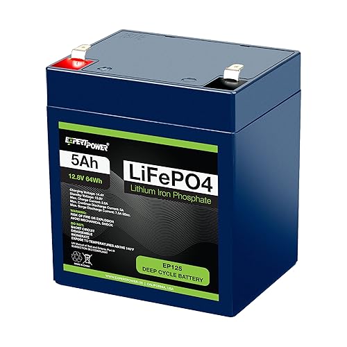 ExpertPower 12V 5Ah Lithium LiFePO4 Deep Cycle Rechargeable Battery | 2500-7000 Life Cycles & 10-Year lifetime | Built-in BMS