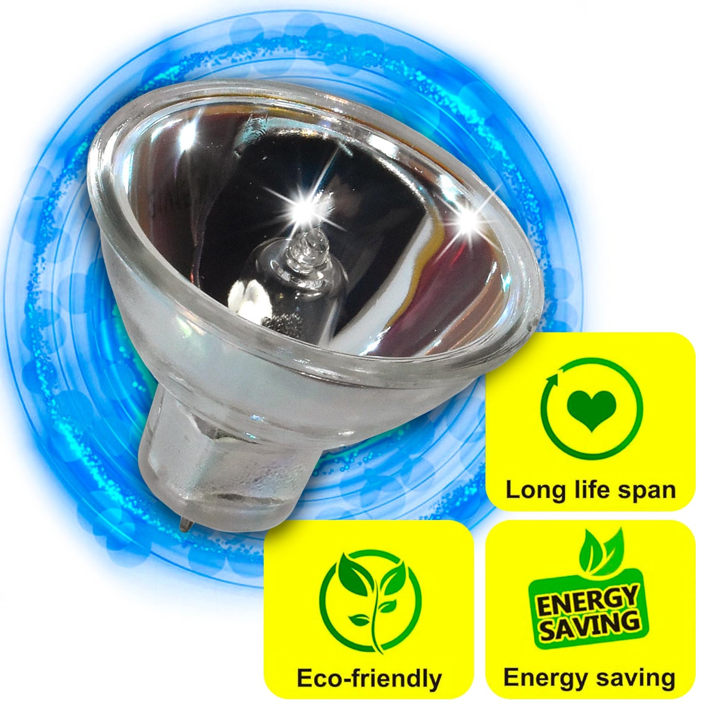 HQRP 2-Pack 12V 100W MR16 Shape GZ6.35 Bi-Pin Base Halogen Lamp Compatible with Elmo VP-D100 ST-600 ST-800 K-100 SM Elmo HiVision SC-18 K110 SM K120