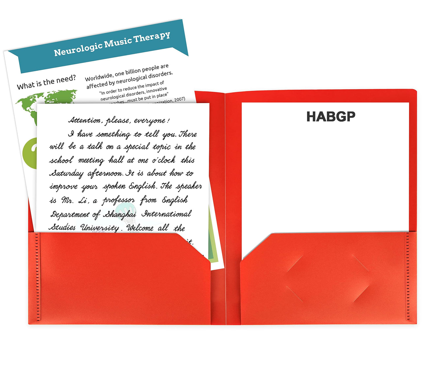 HABGP Plastic Folders with Pockets, 12 Color Heavy Duty Two Pocket Folder