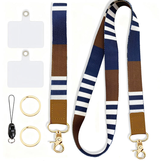 YesMvpMvp Phone Lanyard Wrist Strap,Cell Phone Lanyards for around the Neck,Unisex Scrunchie Lanyard (Denim Blue)