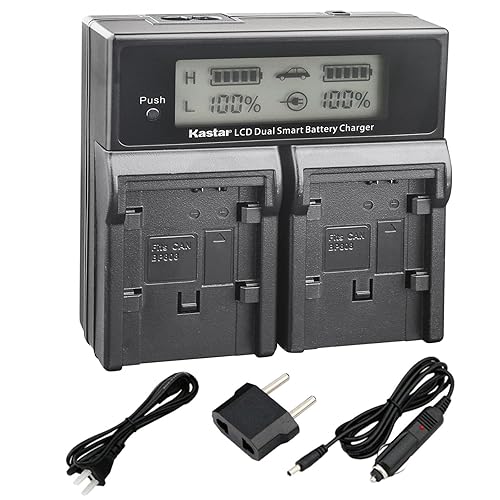 Kastar LCD Dual Fast Charger for Canon BP-828 BP-820 CG-800 VIXIA GX10 XF400 XF405 HFG30 HFG40 HF G50 HF G60 HFM32 HFM40 HFM400 HF20 HF21 HF200 HG20