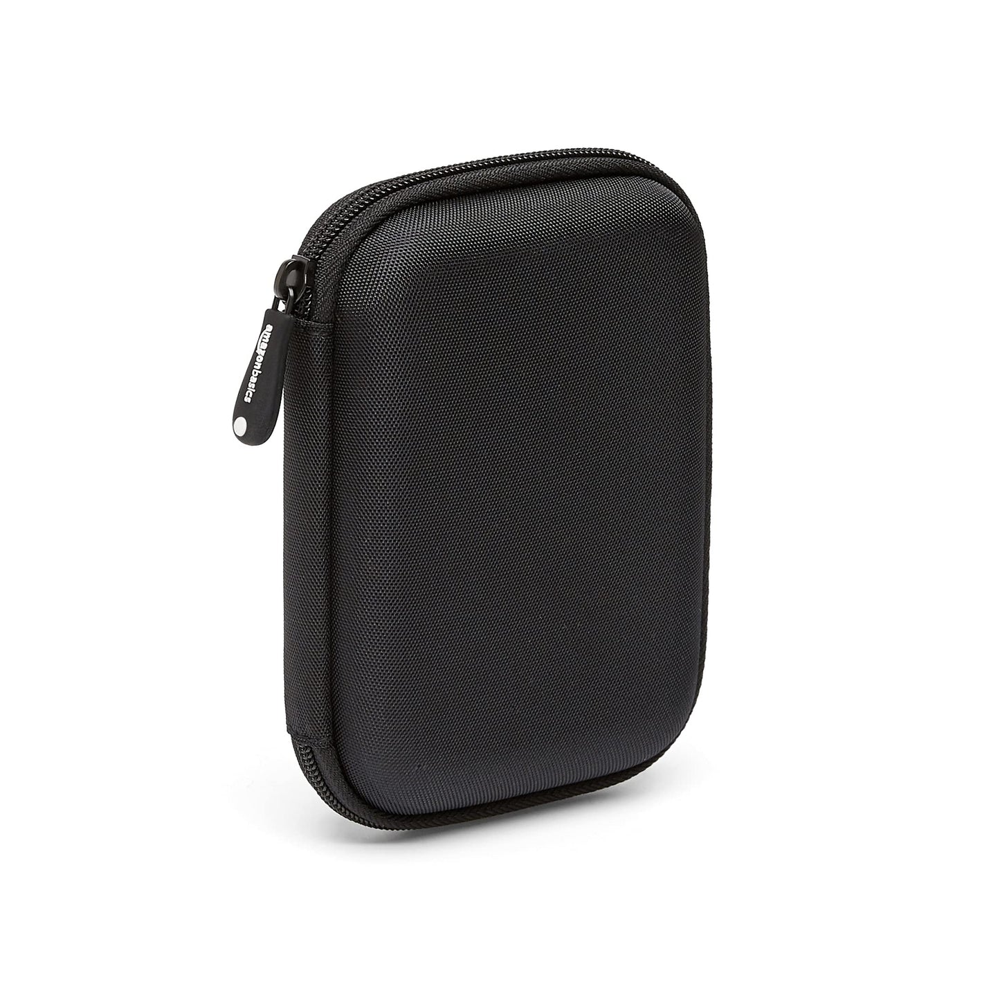 Amazon Basics Portable External Hard Drive Carrying Case with Mesh Storage, Protection, Secure Strap, Black