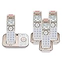 AT&T BL3112-4 Cordless Phone for Home - 4 Handsets, DECT 6.0, Bluetooth Cell Connect, Answering Machine, Smart Call Blocker, Caller ID, Intercom