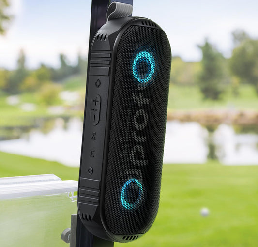 Dprofy New Play 2 Rounds, Magnetic Bluetooth Golf Speaker, Stereo Sound Portable Pro Wireless Waterproof Speaker with Rich Bass, Golf Accessories Golf