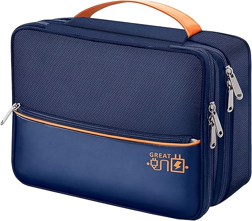 OliviaLiving Electronics Travel Organizer, Double Layer Cable Organizer Bag Waterproof Electronics Accessories Storage Bag for Charger, Phone, Power