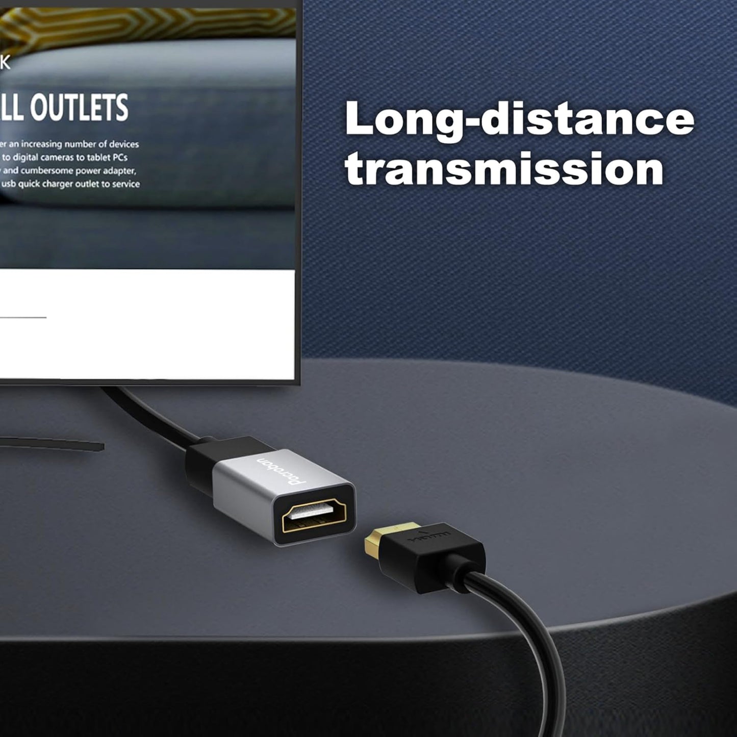 Pacroban HDMI Coupler 8K Female to Female High Speed HDMI 2.1 Connector Adapter 2-Pack 4K HDR Extender for TV, Laptop, Computer, PC, Monitor