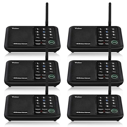 Wuloo Intercoms Wireless for Home 5280 Feet Range 10 Channel 3 Code, Wireless Intercom System for Home House Business Office, Room to Room Intercom