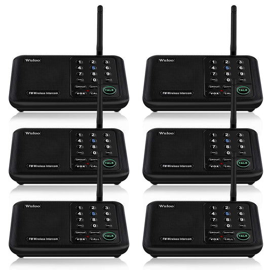 Wuloo Intercoms Wireless for Home 5280 Feet Range 10 Channel 3 Code, Wireless Intercom System for Home House Business Office, Room to Room Intercom