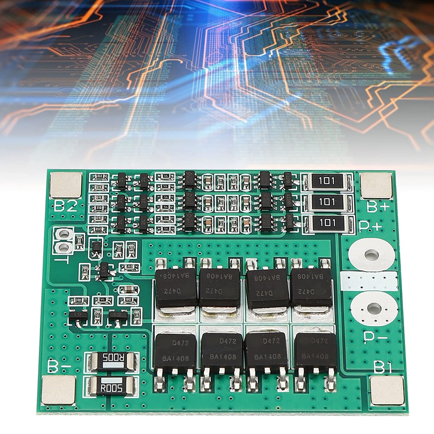 3S 12V 40A Lithium Battery Board PCB Board with Balance Charging Adopt Intelligent Lithium Cell Management IC for Fast and Charging