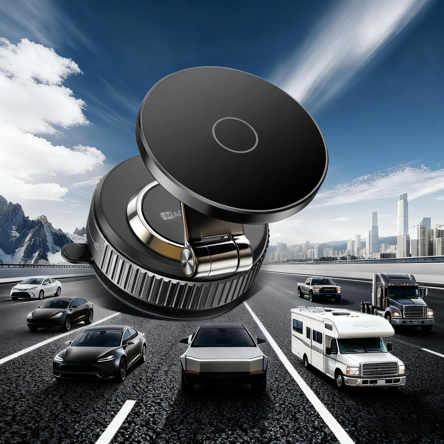 Magnetic Phone Holder for Car 2026 Heavy Duty Model 360° Adjustable Vacuum Suction Car Magsafe Phone Mount Cell Phone Holders for Your Car for iPhone