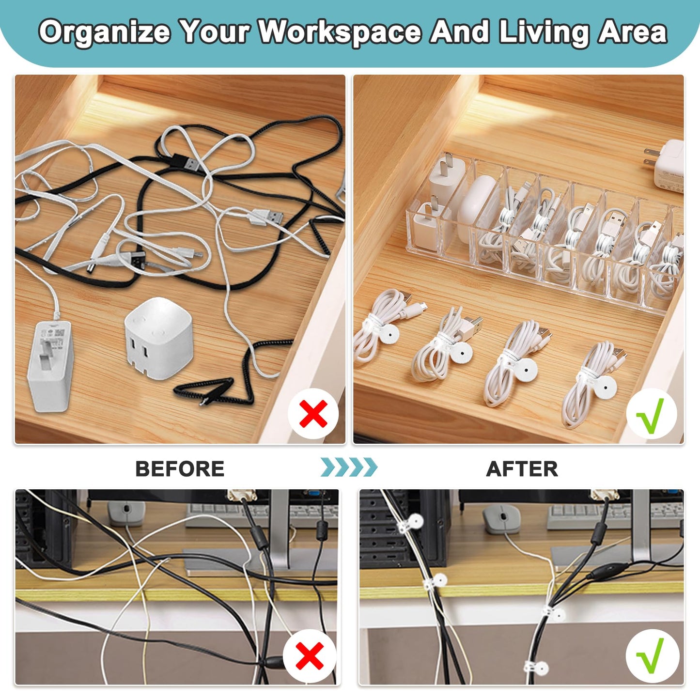 Xuuza Cord Ties 10-Pack, White Silicone Cord Organizer Magnetic Cord Holder Strap Winder Rubber Magnet Ties For Refrigerator Toaster Oven Kitchen