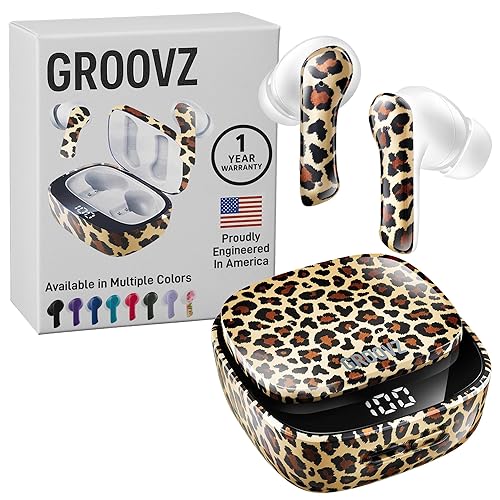 Groovz True Wireless Earbuds with Charging Case - Designed and Engineered in the USA - IPx4 Water Resistant Bluetooth Earbuds Compatible with Apple…