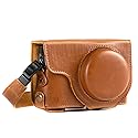 MegaGear MG1260 Ever Ready Leather Camera Case compatible with Panasonic Lumix DC-ZS80, DC-ZS70, DC-TZ95, DC-TZ90 - Light Brown