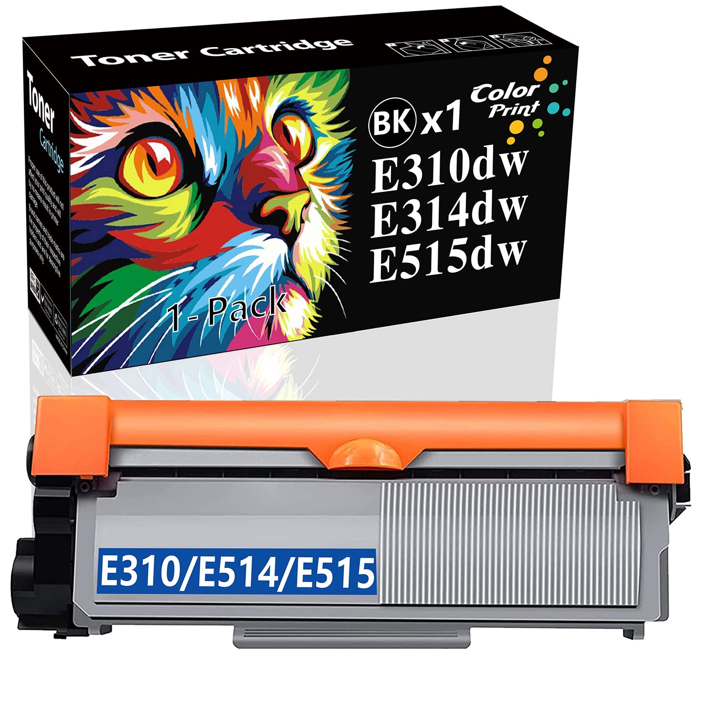 ColorPrint Compatible Toner Cartridge Replacement for Dell E515DW Toner E310dw E514 E310 593-BBKD E514DW E515DN E515D P7RMX PVTHG Printer (Black