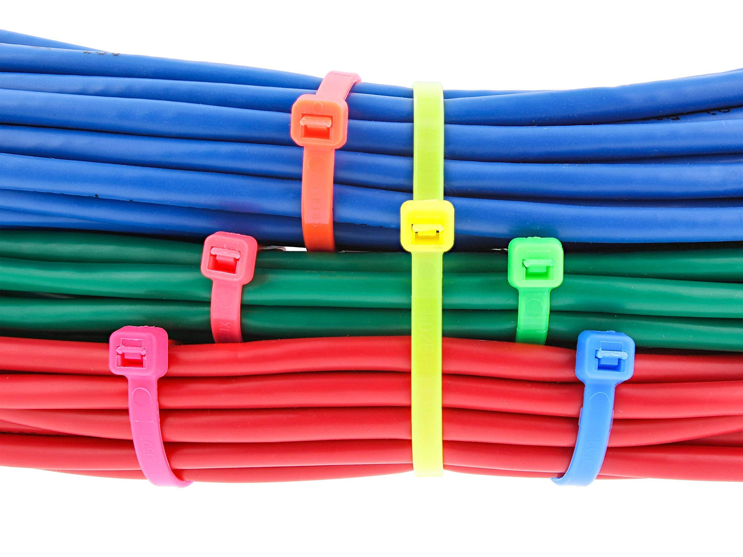 Secure 8 Inch Fluorescent Orange 50 lb Standard Nylon Cable Tie - 100 Pack