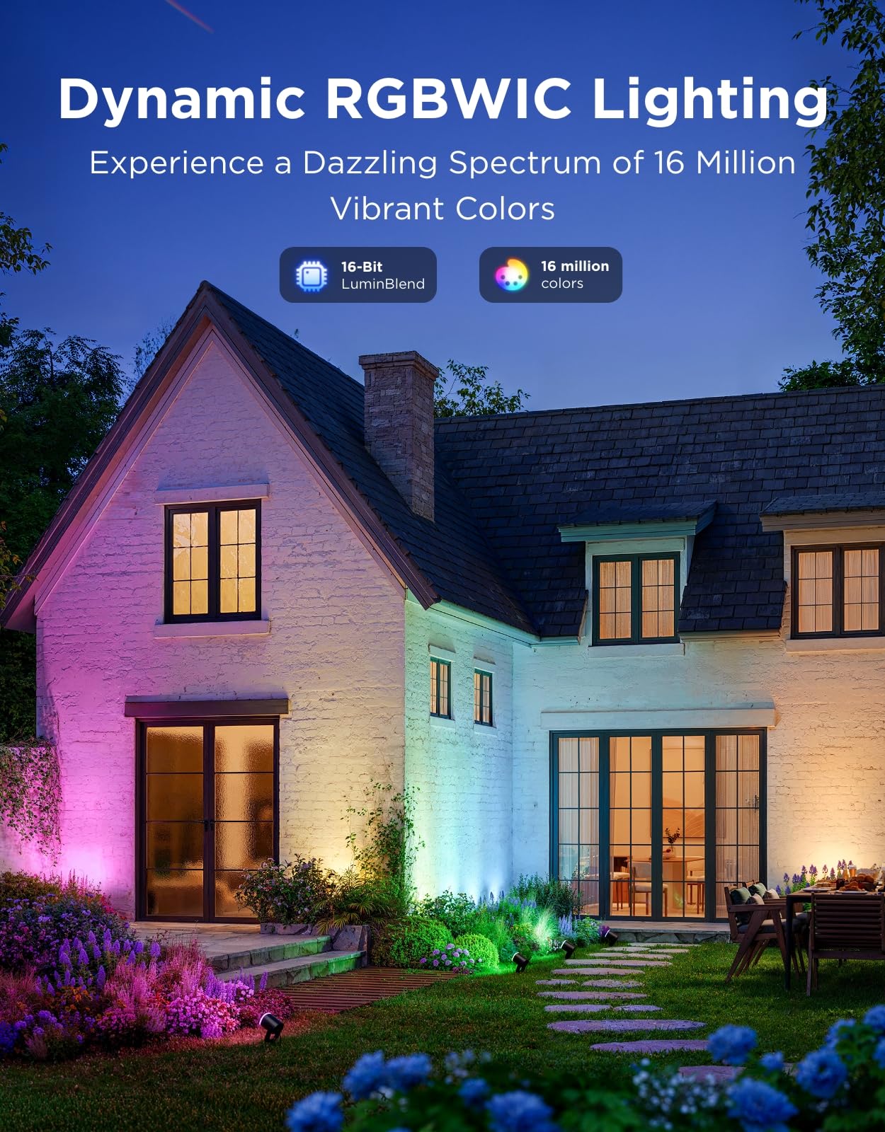 Govee Outdoor Spot Lights 2, IP67 Waterproof Spotlights, Landscape Lights Work with Matter, Alexa, and Google Assistant, RGBWIC Color Changing Light