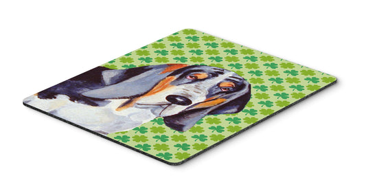 Caroline's Treasures LH9192MP Basset Hound St. Patrick's Day Shamrock Portrait Mouse Pad, Hot Pad or Trivet for Home Office Gaming Working Computers