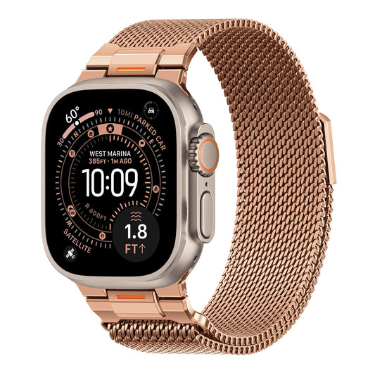 BXUXOHS Milanese Loop for Apple Watch Ultra 3/2 Band 49mm 46mm 45mm 44mm 42mm Men,Tactical Mecha Strap Military-Grade Design,Magnetic Metal Wristband