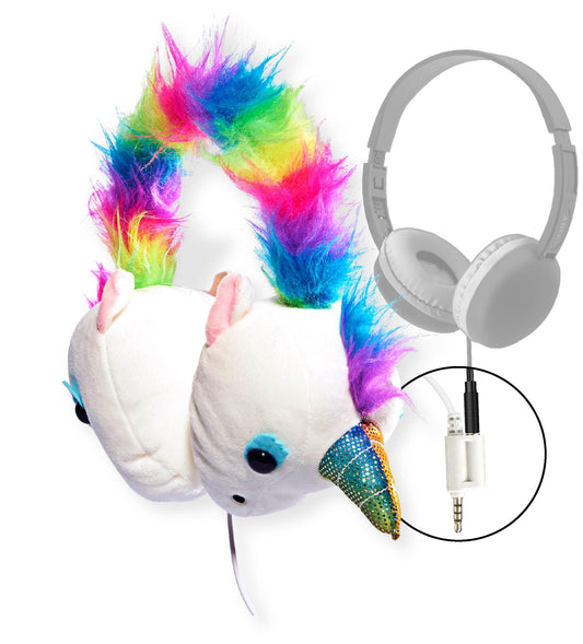 Coby Zooland Wired Plush Kids’ Headphones, Portable Over-Ear Headphones with 3.5mm Jack and Built-in Splitter, Volume Limit at 85 dBs, Built-in…
