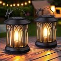 Hanging Solar Lanterns Outdoor Waterproof - 2 Pack Lanterns Decorative Outdoor Patio Decor with Clip Solar Lantern for Outside - Outdoor Lanterns