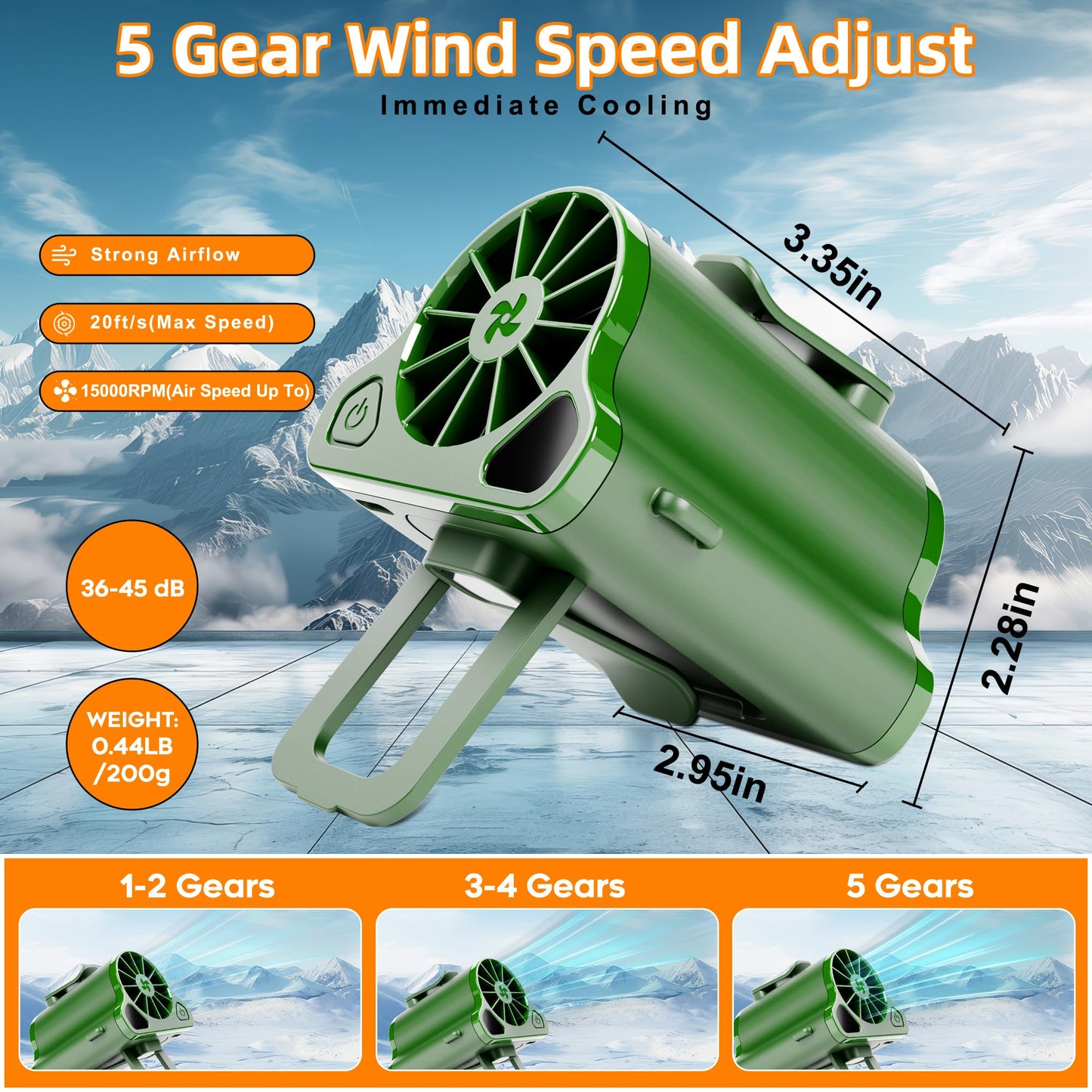 Portable Walst Fan Cip on Wearable Belt Personal Fans, Mini Personal Fans