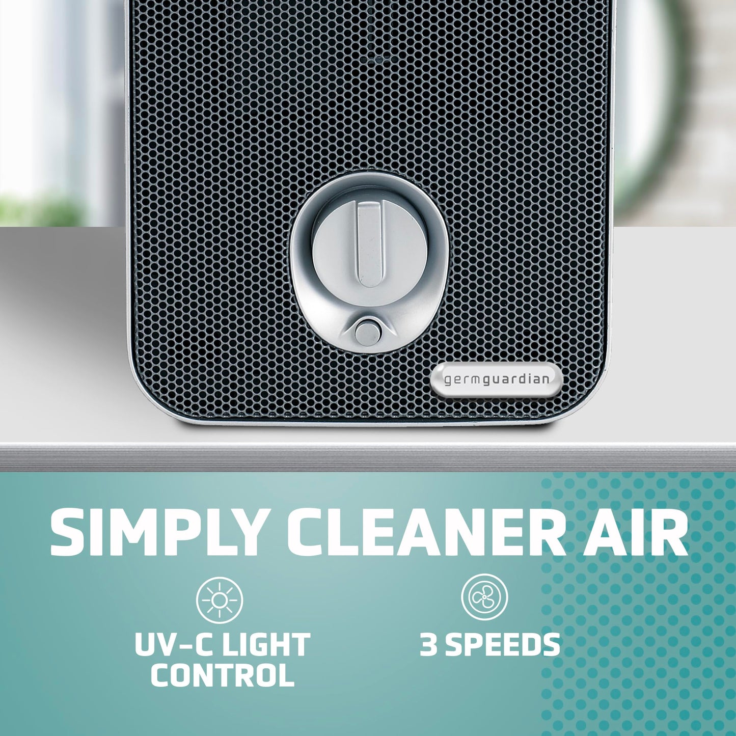 GermGuardian Air Purifier for Home with HEPA Filter, Removes 99.97% of Pollutants, Covers up to 375 Sq. Foot Room in 1 Hr, UV-C Light Helps Reduce