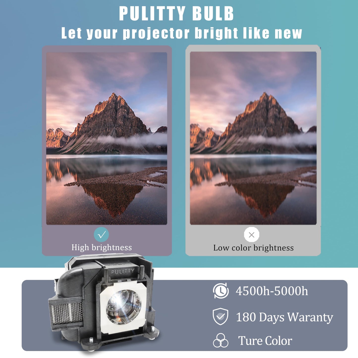 PULITTY ELPLP89 / V13H010L89 Projector Lamp Bulb with Housing for Epson EH-TW9300W EH-TW9300 EH-TW8300W EH-TW7400 PowerLite Home Cinema 5040UB 5050UB