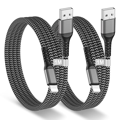 BLITEZZ 2Pack iPhone Charger Fast Charging USB to Lightning Cable 3ft for Apple Charger Cord, [Apple MFi Certified] Nylon Braided iPhone Cord Wire…