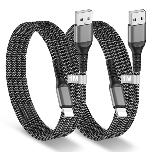 BLITEZZ 2Pack iPhone Charger Fast Charging USB to Lightning Cable 3ft for Apple Charger Cord, [Apple MFi Certified] Nylon Braided iPhone Cord Wire…