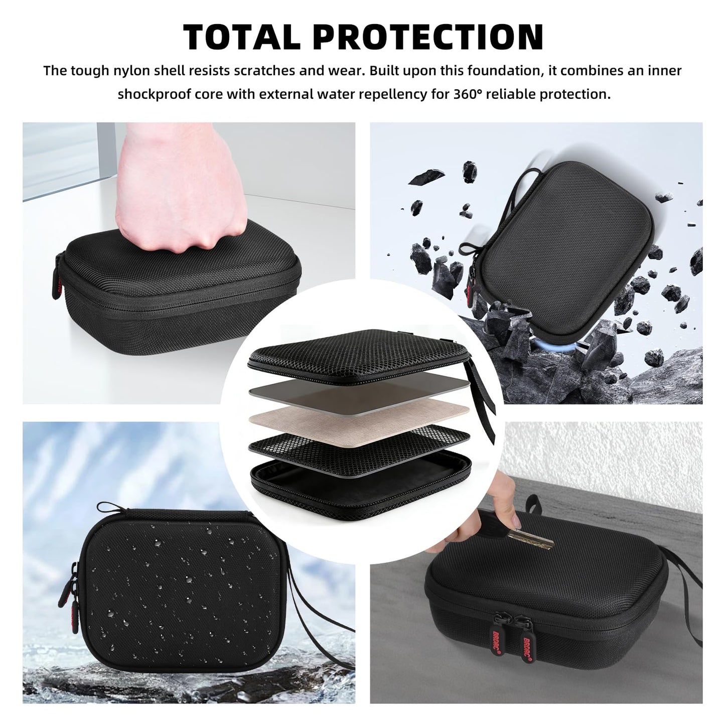 BRDRC Carrying Case for DJI Action 6 Accessories, Storage Bag Protective Case Hard Shell Cover for DJI Osmo Action 6 Standard Bundle Camera Accessory