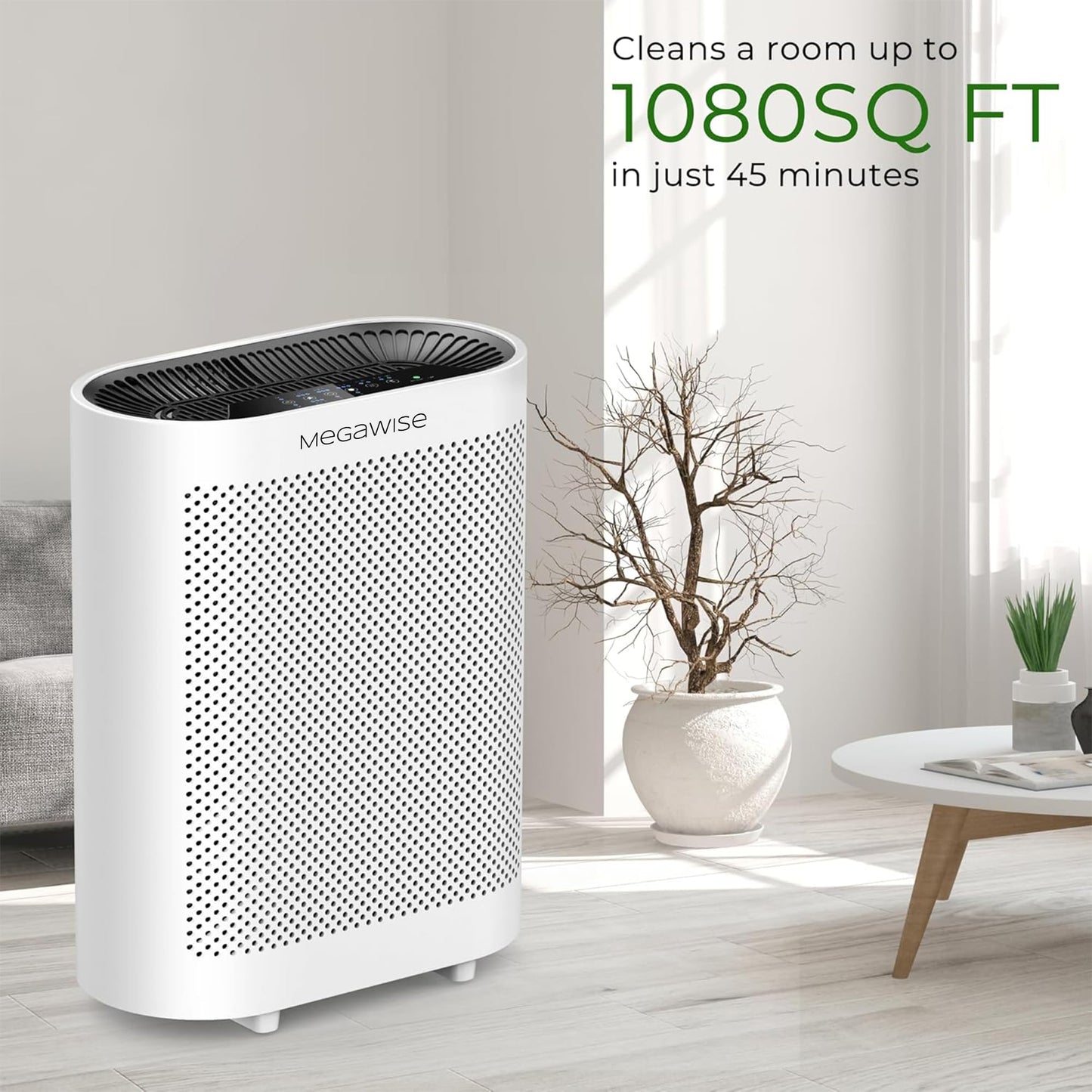 1080 Square Feet Large Room Air Purifier FS32 True HEPA | Suitable For Homes, Offices, or Commercial Spaces | Filters 99.97% of Smoke, Dust, and Pet