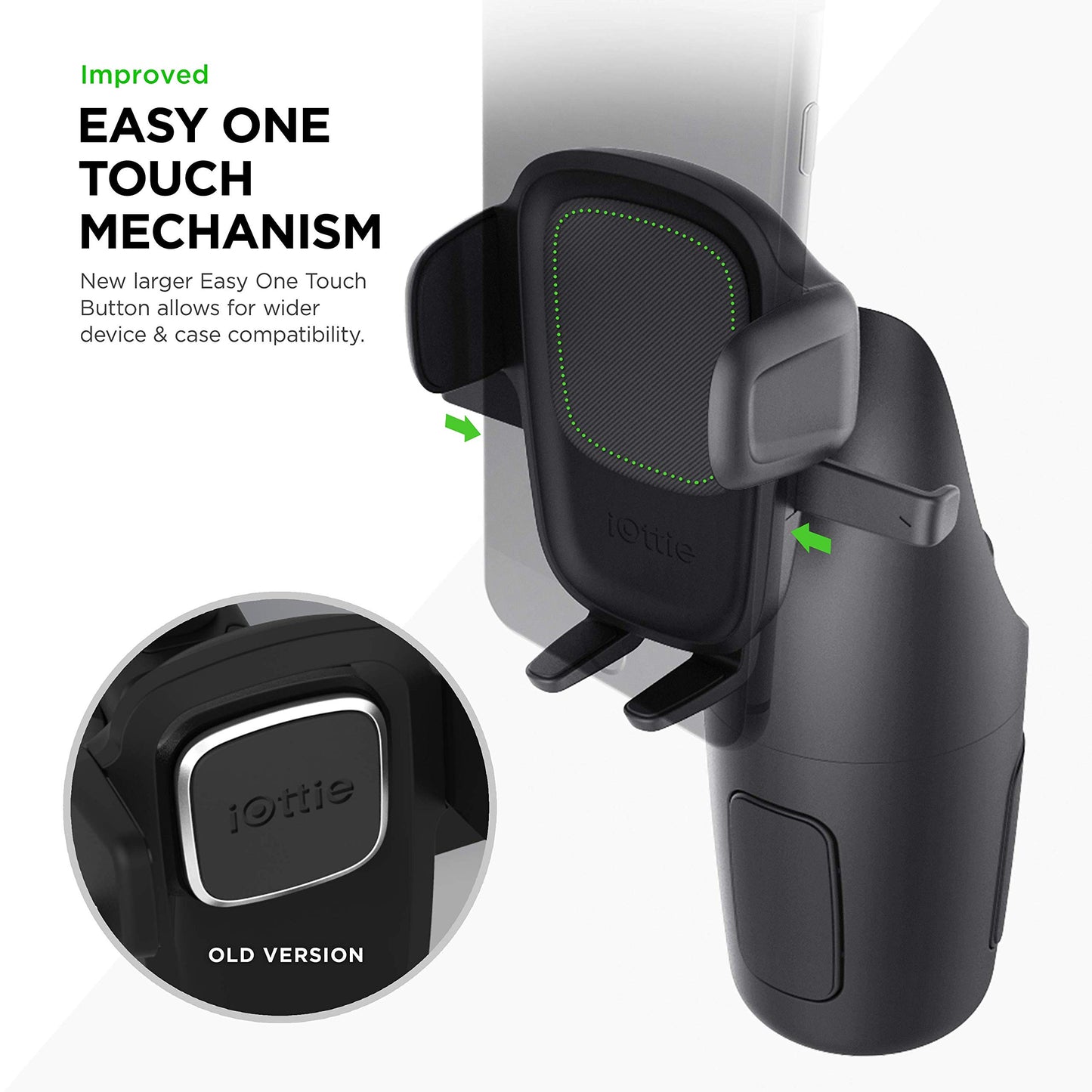 iOttie Easy One Touch 5 Cup Holder Mount - Universal Car Mount Phone Holder for iPhone, Google, Samsung, Moto, Huawei, Nokia, LG, and all other
