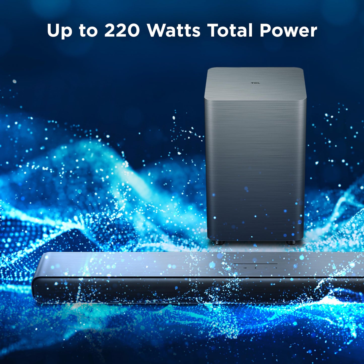 TCL S55H 2.1 Sound Bar with Wireless Subwoofer for Smart TV | Dolby Atmos DTS:X Auto Room Calibration| 220W Power Wireless Bluetooth Home Theater