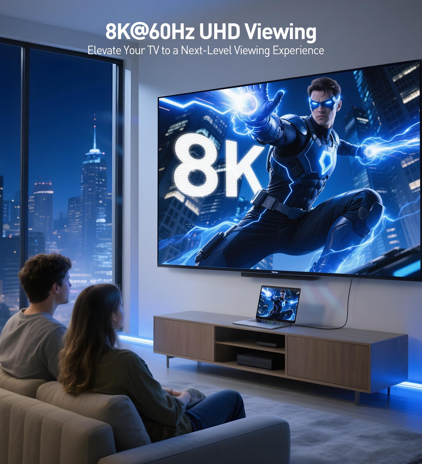 Cable Matters Premium Braided 48Gbps Ultra HD 8K HDMI Cable 6.6 ft / 2m with 8K@60Hz, 4K@240Hz and HDR Support for PS5, Xbox Series X/S, RTX3080