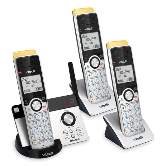 VTech IS8121-3 Long Range Cordless Phone 2300 Ft, Bluetooth Cell Connect, 3 Handsets, Answering Machine, Smart Call Blocker, Expandable - DECT 6.0