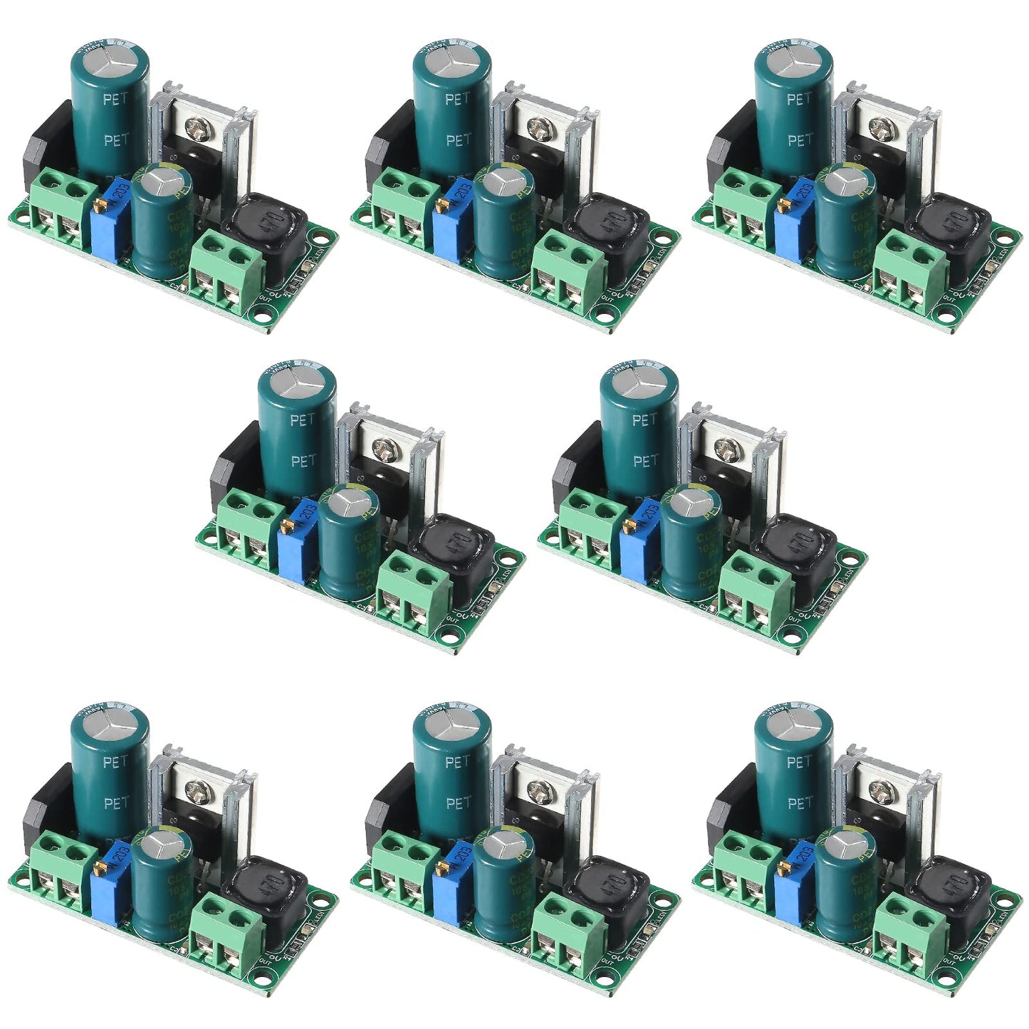 Alinan 8pcs AC/DC to DC Step Down Buck Converter AC 5-30V DC 5-48V 24V 36V 48V to DC 2.5-35V 12V Voltage Regulator Board 2A Adjustable Volt Power…